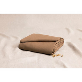 Pure Washed Linen Fitted Sheet, Hazelnut