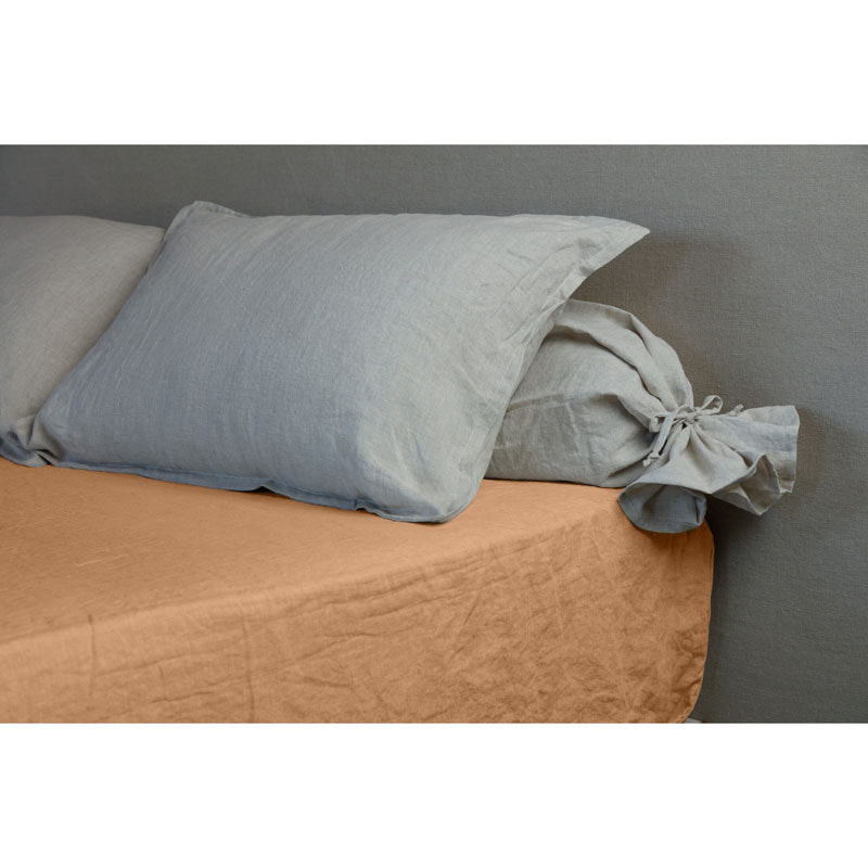 Pure Washed Linen Fitted Sheet, Honey