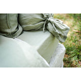 Pure Washed Linen Fitted Sheet, Linden Green
