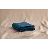 Pure Washed Linen Fitted Sheet, Prussian Blue