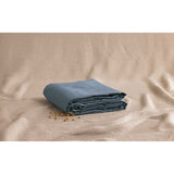 Pure Washed Linen Fitted Sheet, Slate Blue