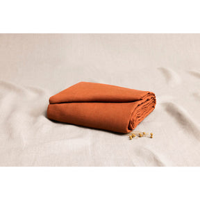 Pure Washed Linen Fitted Sheet, Terracotta Tile