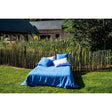 Pure Washed Linen Flat Sheet, Blue Flower