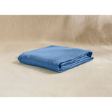 Pure Washed Linen Flat Sheet, Blue Flower