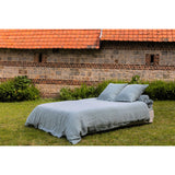 Pure Washed Linen Flat Sheet, Celadon Green