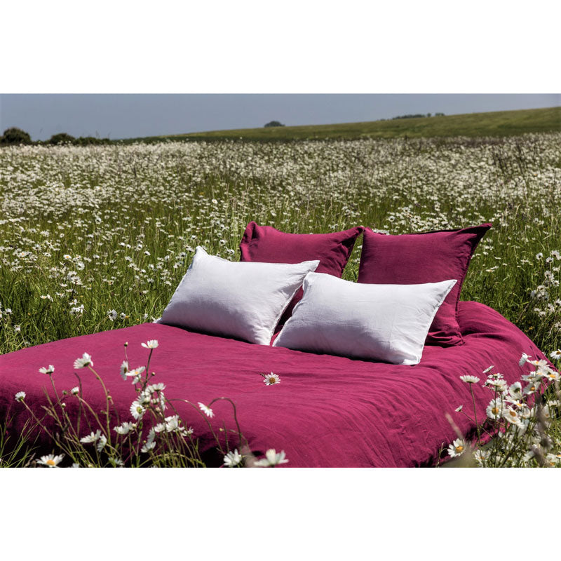 Pure Washed Linen Flat Sheet, Heather Rose
