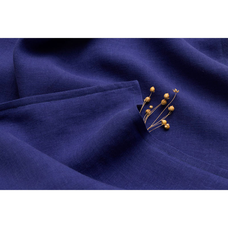 Pure Washed Linen Flat Sheet, Indigo