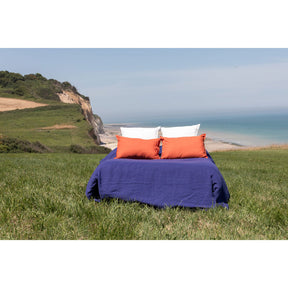 Pure Washed Linen Flat Sheet, Indigo