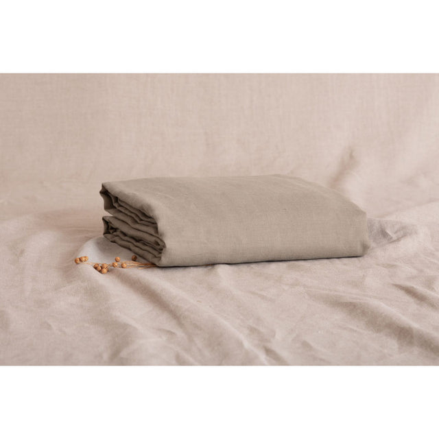 Pure Washed Linen Flat Sheet, Laurel Green