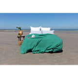 Pure Washed Linen Flat Sheet, Pea Green