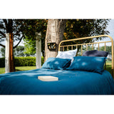 Pure Washed Linen Flat Sheet, Prussian Blue