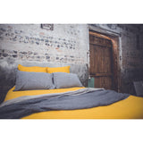Pure Washed Linen Flat Sheet, Saffron