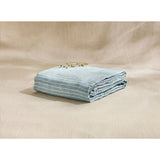 Pure Washed Linen Flat Sheet, Slate Stripe