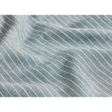 Pure Washed Linen Flat Sheet, Slate Blue Stripe