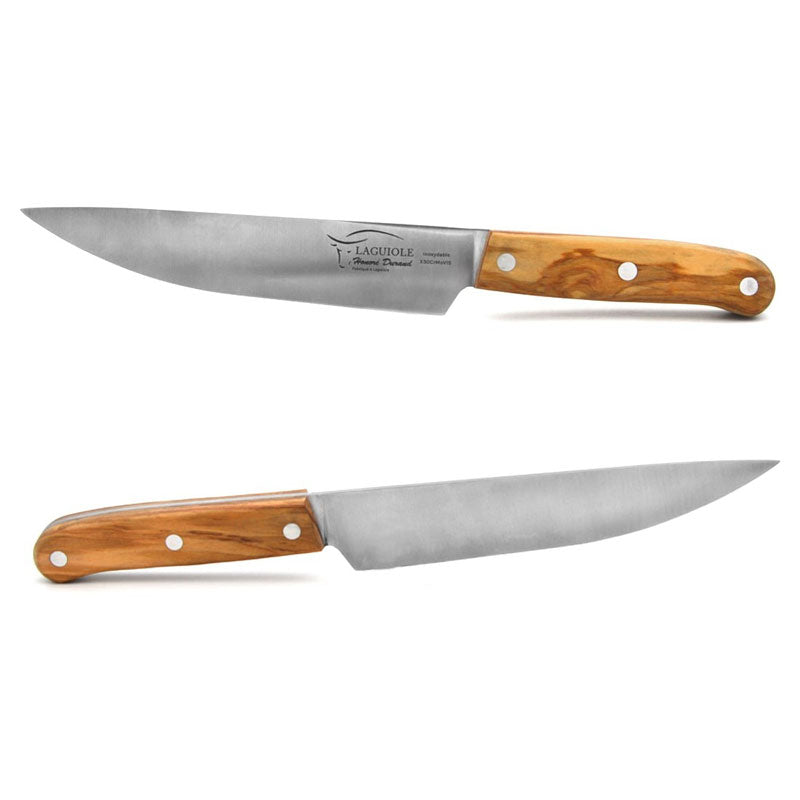 Forged in premium stainless steel and handcrafted by master artisans in the French village of Laguiole, this kitchen knife combines exceptional edge retention with refined blade geometry for precise slicing, dicing, and fine cuts!