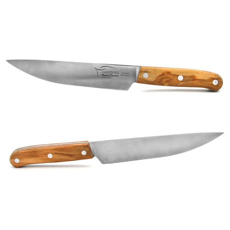 Forged in premium stainless steel and handcrafted by master artisans in the French village of Laguiole, this kitchen knife combines exceptional edge retention with refined blade geometry for precise slicing, dicing, and fine cuts!
