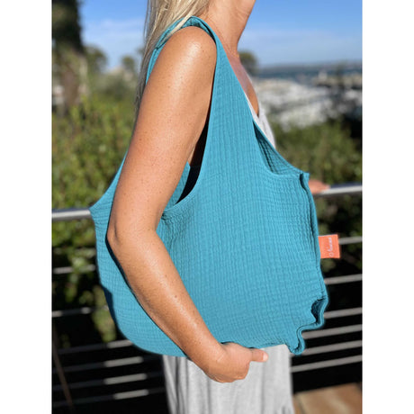 Blue Cotton Gauze Handbag - Zouf.biz