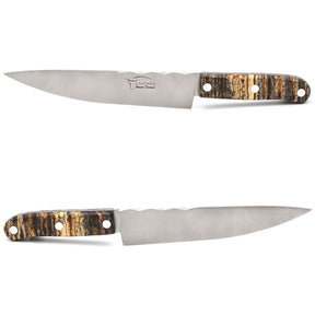 Forged in premium stainless steel and handcrafted by master artisans in the French village of Laguiole, this kitchen knife combines exceptional edge retention with refined blade geometry for precise slicing, dicing, and fine cuts!