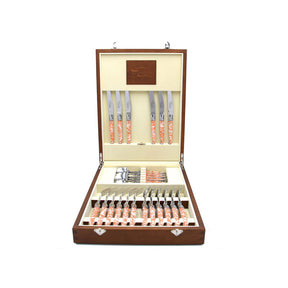 Laguiole Cutlery Canteen 24 Pieces Copper Foil Inclusion