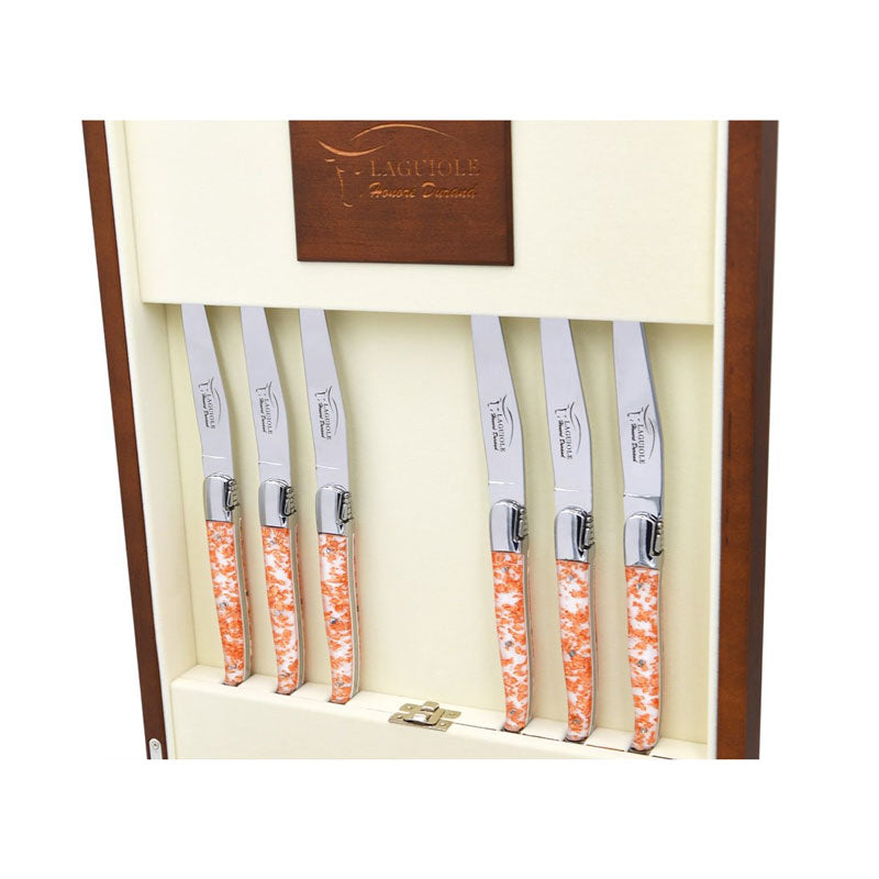Laguiole Cutlery Canteen 24 Pieces Copper Foil Inclusion