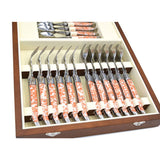 Laguiole Cutlery Canteen 24 Pieces Copper Foil Inclusion