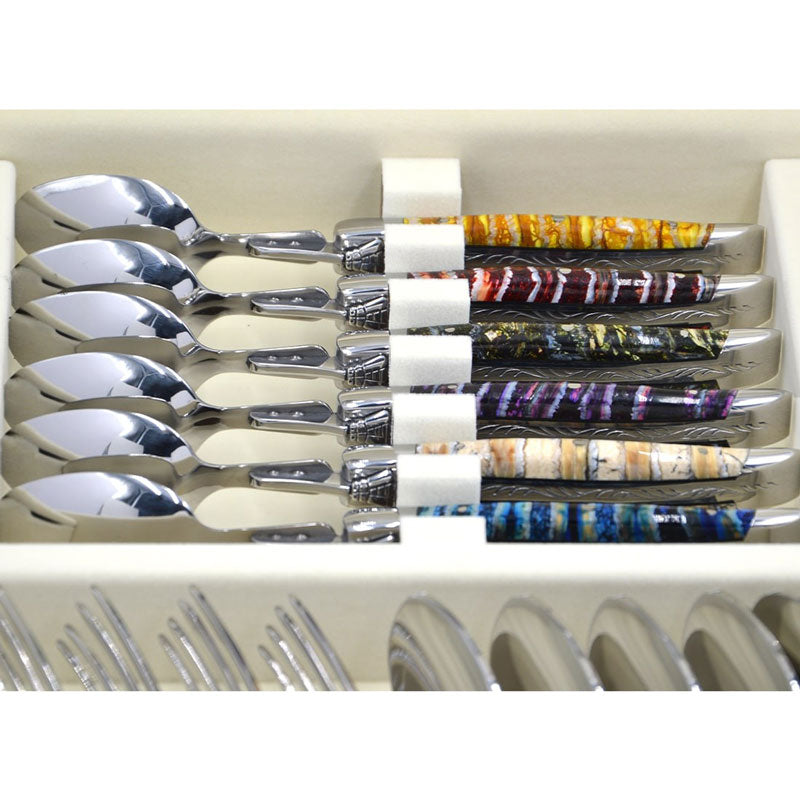 Laguiole Cutlery Canteen 24 Pieces Mammoth Molar, Prestige Collection