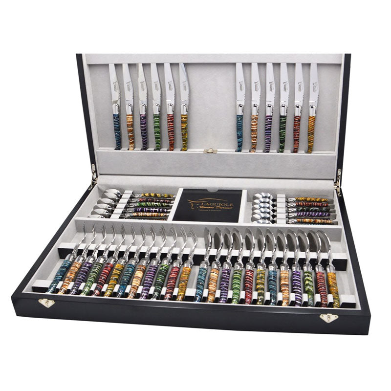 Laguiole Cutlery Canteen 48 Pieces Mammoth Molar, Prestige Collection