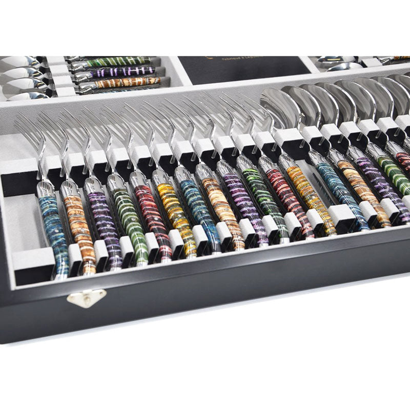 Laguiole Cutlery Canteen 48 Pieces Mammoth Molar, Prestige Collection