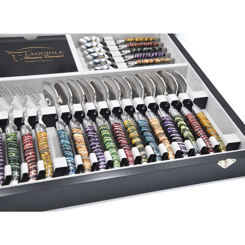 Laguiole Cutlery Canteen 48 Pieces Mammoth Molar, Prestige Collection