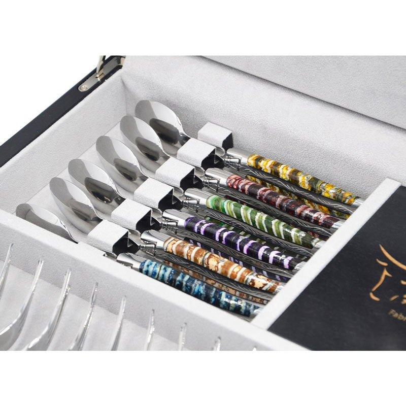 Laguiole Cutlery Canteen 48 Pieces Mammoth Molar, Prestige Collection