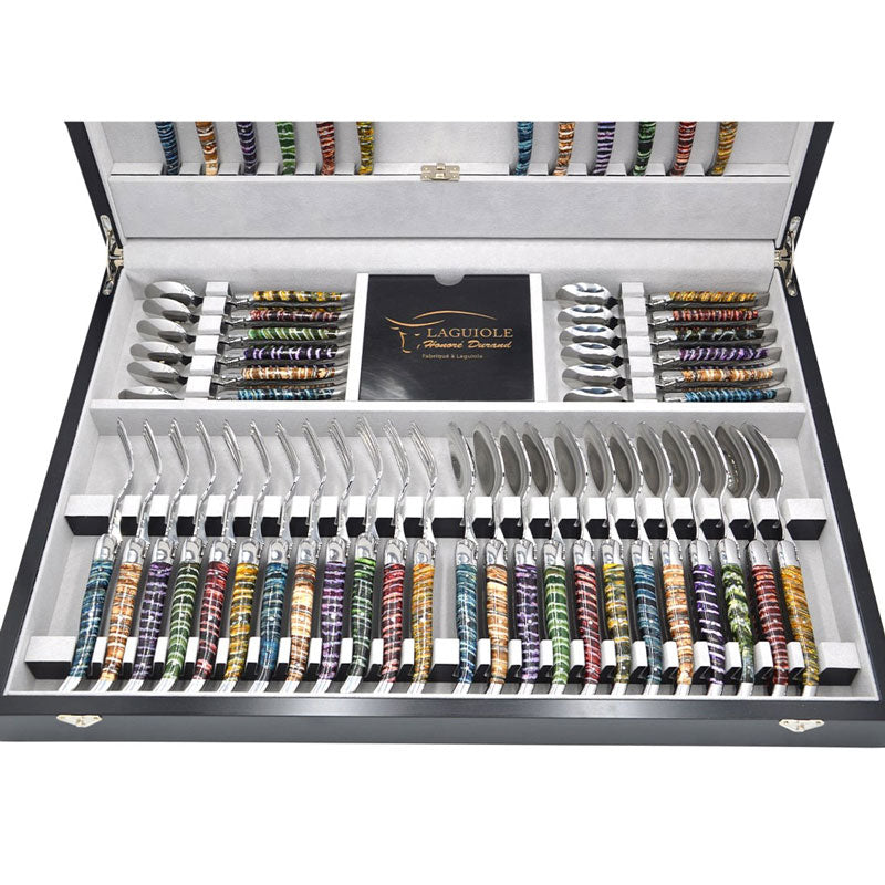 Laguiole Cutlery Canteen 48 Pieces Mammoth Molar, Prestige Collection
