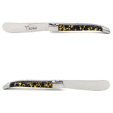 Laguiole Butter Knife Gold Leaf inclusion Handle