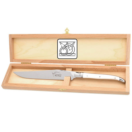 Laguiole Carving Knife, White Corian Acrylic - Zouf.biz