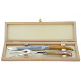 Laguiole Carving Set, Olive Wood - Zouf.biz