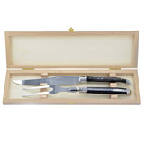 Laguiole Carving Set, Dark Horn - Zouf.biz