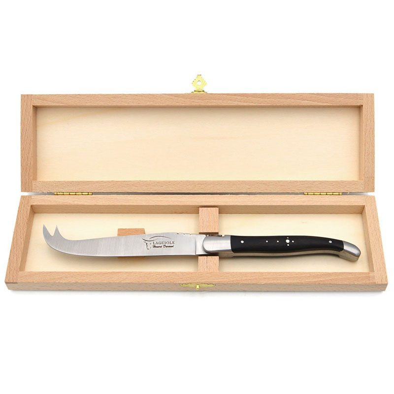 Laguiole Cheese Knife Ebony Wood, Prestige Collection - Zouf.biz