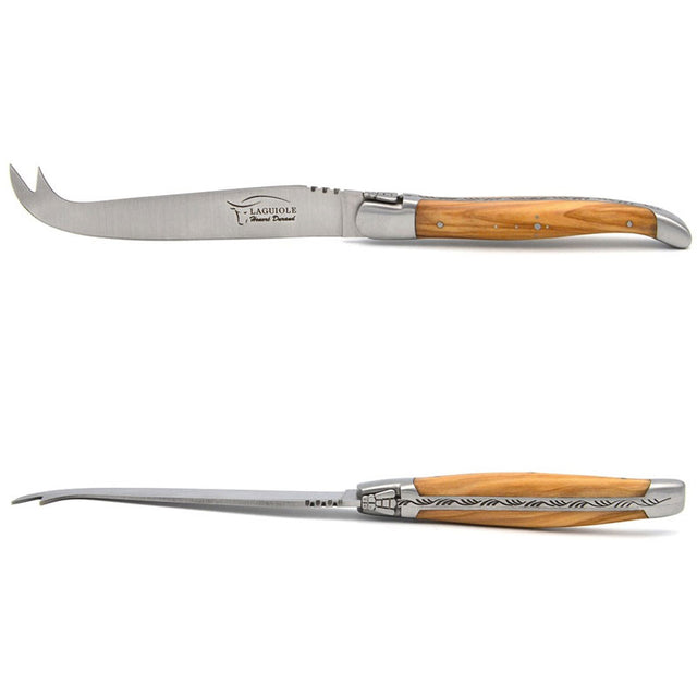 Laguiole Cheese Knife Olive Wood, Prestige Collection - Zouf.biz