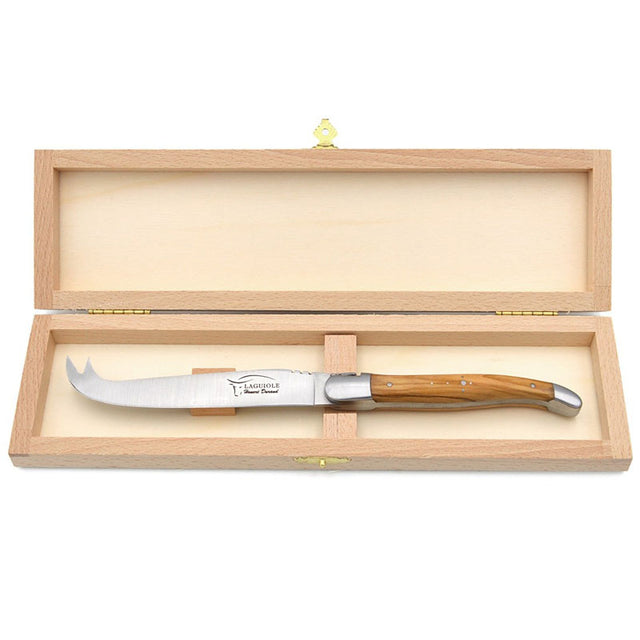 Laguiole Cheese Knife Olive Wood, Prestige Collection - Zouf.biz