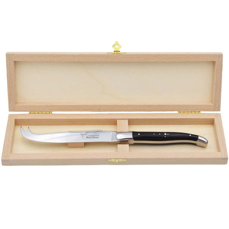 Laguiole Cheese Knife Dark Horn Tip, Prestige Collection - Zouf.biz