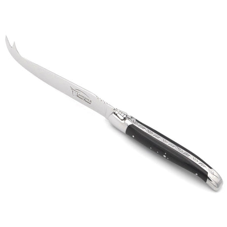 Laguiole Cheese Knife Dark Horn Tip, Prestige Collection - Zouf.biz