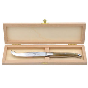 Laguiole Cheese Knife Pale Horn Tip, Prestige Collection - Zouf.biz