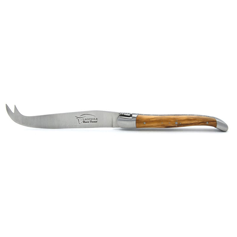 Laguiole Cheese Set, Fork & Knife, Olive Wood