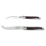 Laguiole Cheese Set, Fork & Knife, Purplewood, Prestige Collection