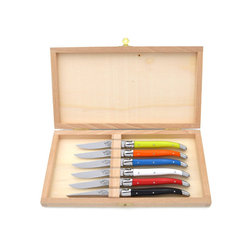 Laguiole Dessert Knives, Mix Corian