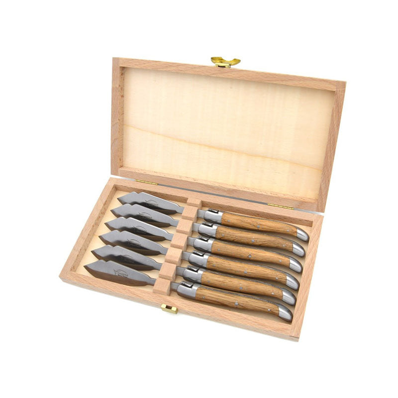 Laguiole Fish Knives Barrel Oak, Prestige Collection