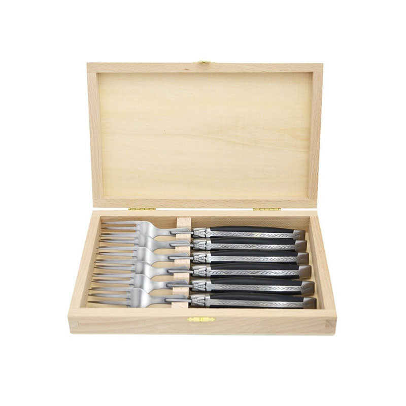 Laguiole Forks Ebony Wood, Prestige Collection - Zouf.biz