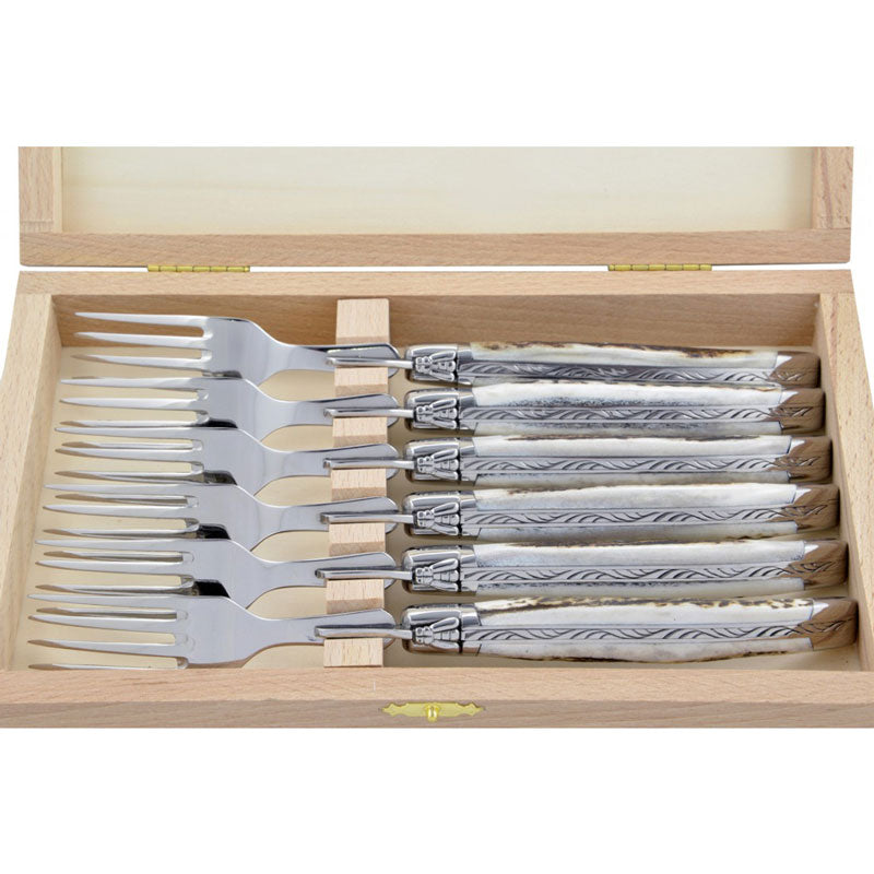 Laguiole Forks Deer Antler, Prestige Collection - Zouf.biz