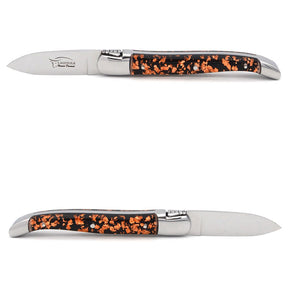 Laguiole Oyster Knife Copper Leaf Inclusion Handle - Zouf.biz
