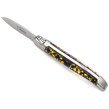 Laguiole Oyster Knife Gold Leaf Inclusion Handle - Zouf.biz