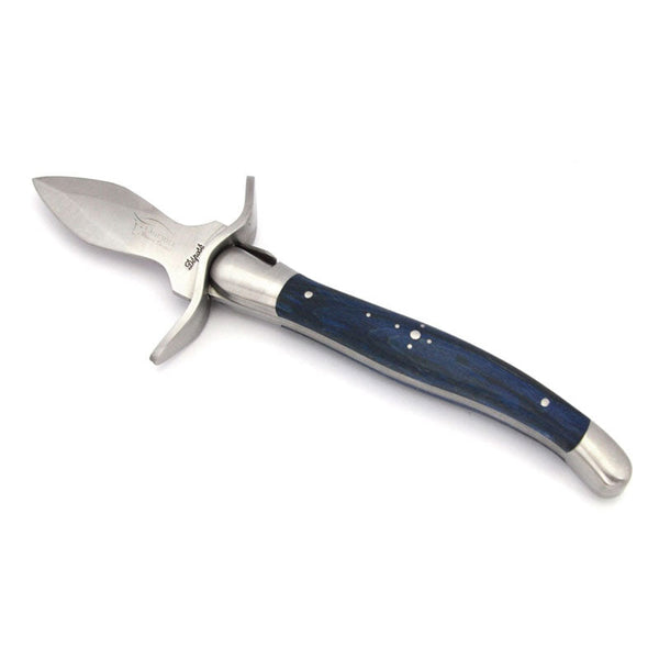 Laguiole Oyster Knife Blue-Stained Beech, Prestige Collection - Zouf.biz